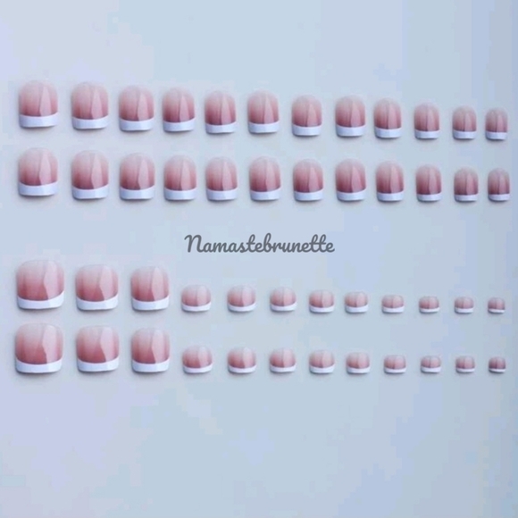 Nwt 48pcs French Manicure & Pedicure Premium Press On Nails - Picture 4 of 15